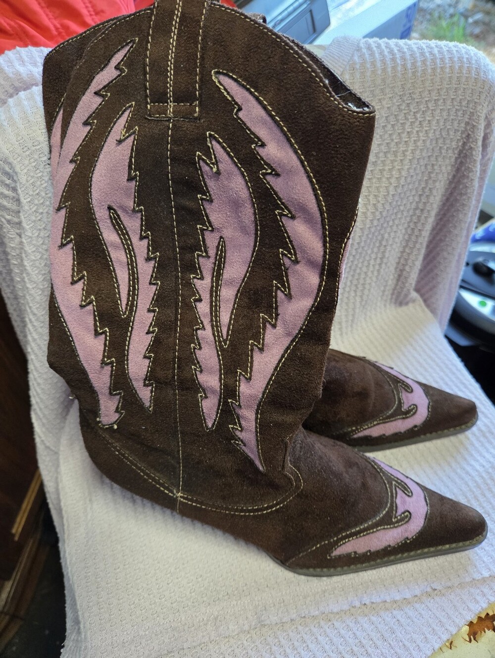 Anne Michelle Brown Suede Feel Boots